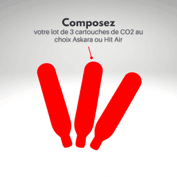 Composez ici votre lot de 3 cartouches pour gilets airbag askara ou hit air au meilleur prix !